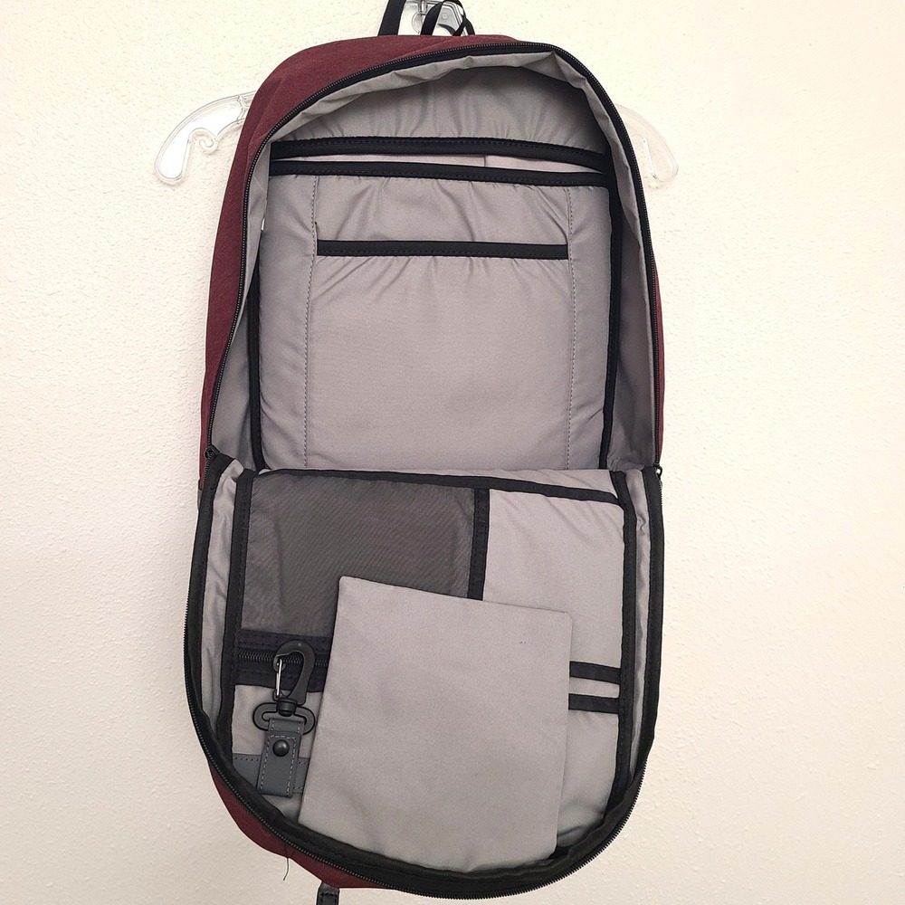 Tavik Daley TripleFin Travel Backpack One Size Raspberry Red Commuter Minimal - Picture 2 of 9